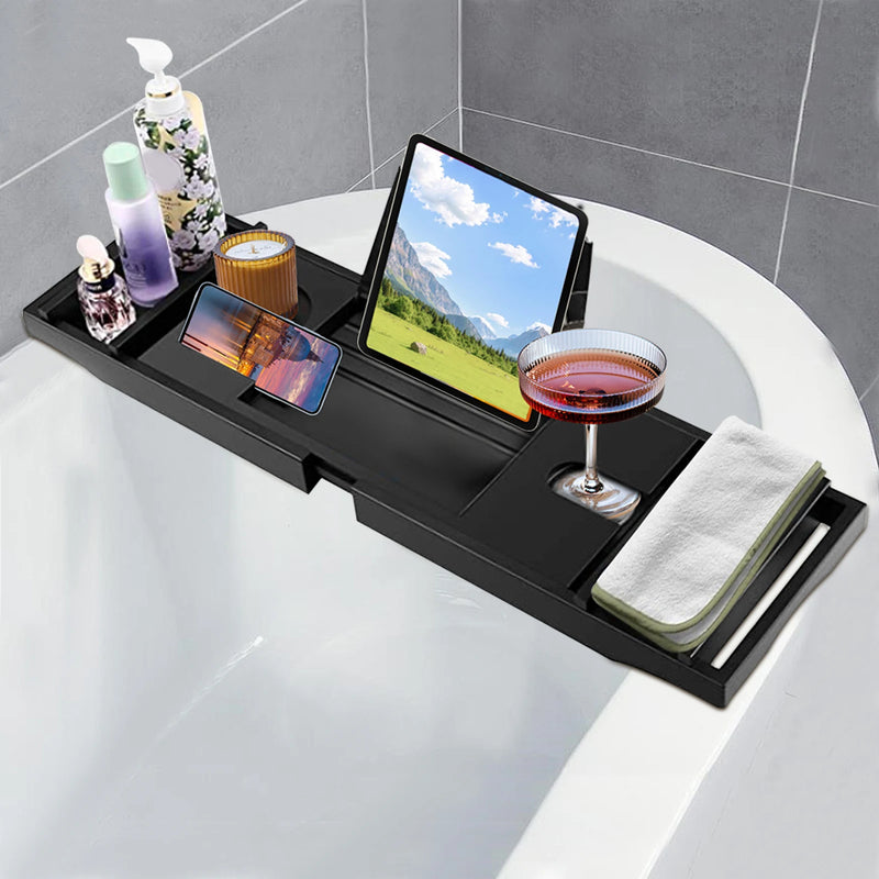 Pont de Baignoire Bambou Noir Extensible 75 à 110 cm