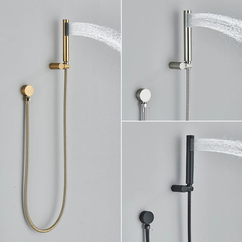 Douche Encastrable Effet Pluie Doré Brossé 20 cm