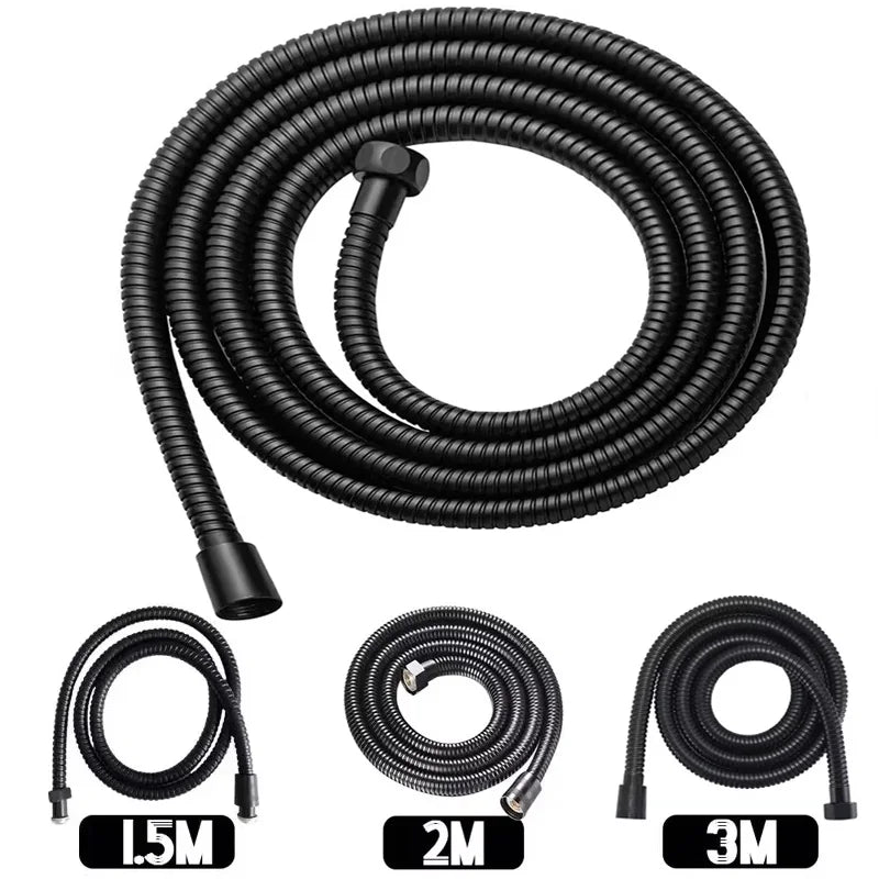 Flexible de Douche Noir Inox G1/2 5 Finitions 150 à 300 cm