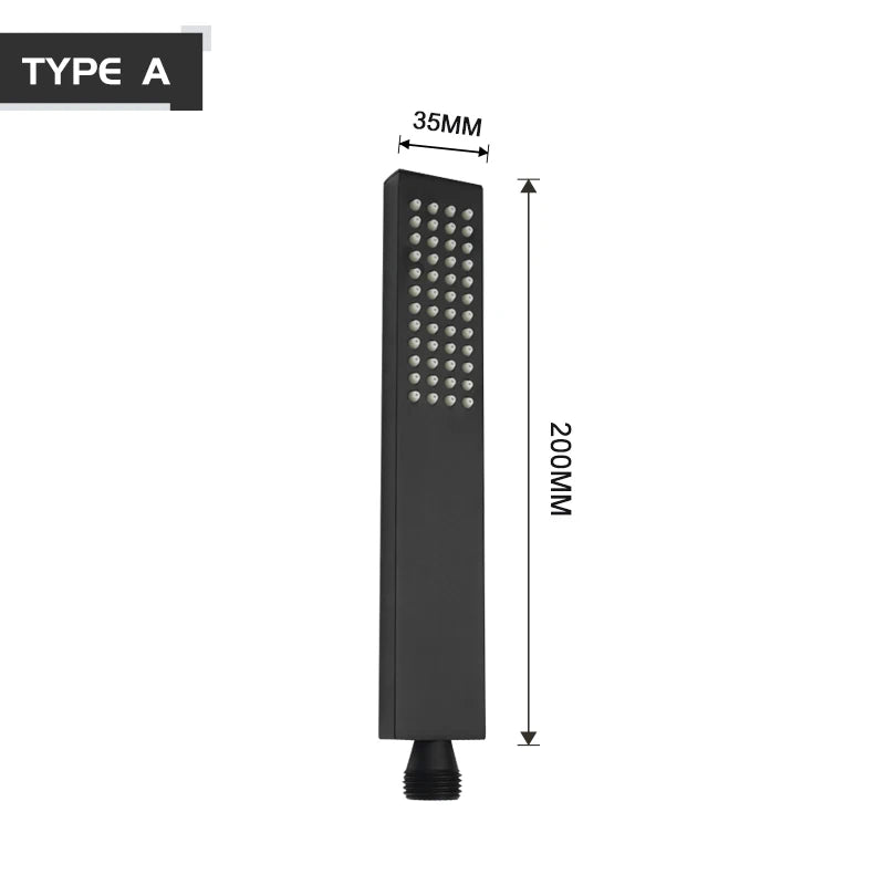 Pommeau de Douche Laiton Noir Mat, Douchettes et Supports à la Pièce