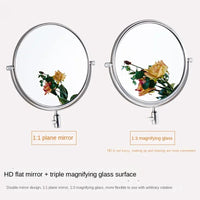 Miroir Grossissant Mural Noir Double Face Bras Extensible 20 cm