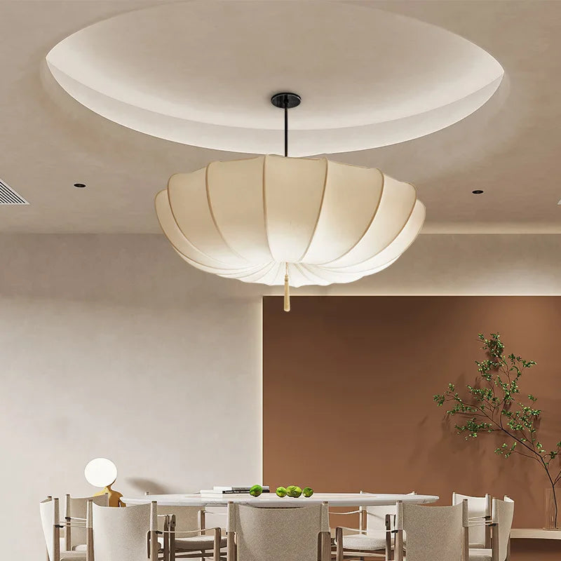 Suspension Cuisine en Tissu Crème Wabi-Sabi, Ø 40, 50, 60 ou 80 cm