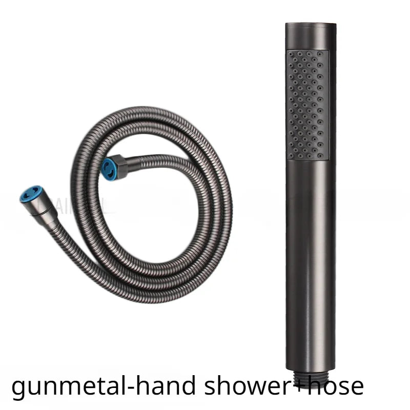 Pommeau de Douche Cylindrique Inox, 9 Finitions, Seul ou avec Flexible