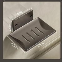 Porte-Savon Mural Inox Sans Perçage avec Plateau Égouttoir, Lot de 1 ou 2
