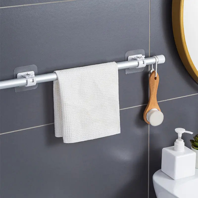 Clips Adhésifs à Ressort pour Tringle de Douche Télescopique, Sans Perçage