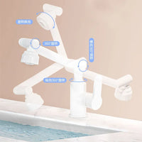 Mitigeur Lavabo Blanc à Bras Articulé Orientable, 2 Modes de Jet