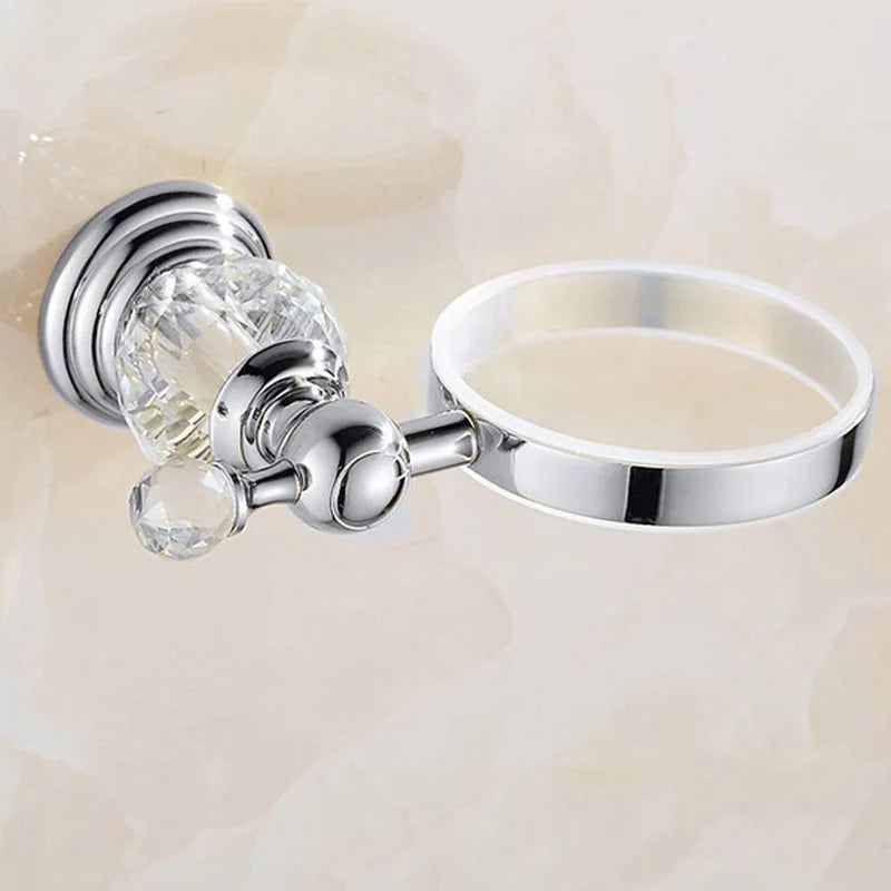 Accessoires Salle de Bain Chromé Cristal Frise Grecque à la Pièce, 17 Articles