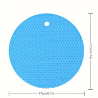 Dessous de Plat Silicone Rond, Lot de 4, Nid d'Abeille 17 cm