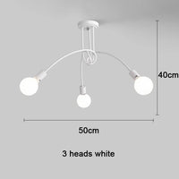 Plafonnier Cuisine Branches 3 ou 5 Lampes E27, Noir, Blanc ou Doré