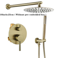 Douche Encastrable Dorée Pluie avec Robinet de Baignoire