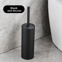 Brosse WC Inox avec Support Cylindrique, Murale ou à Poser, 7 Finitions