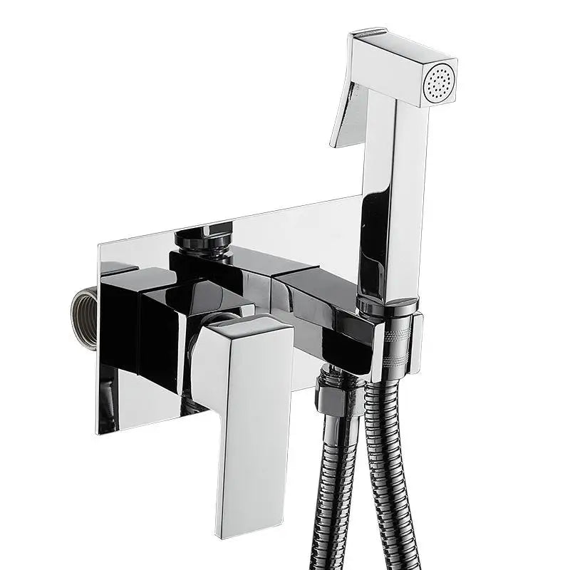 Douchette WC Mitigeur Encastrable Eau Chaude et Froide, Rond ou Carré