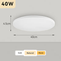 Plafonnier Cuisine LED Rond Ultra Plat 4,5 cm, Blanc ou Noir, 15 à 50 W