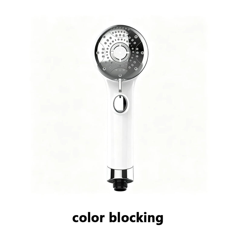 Pommeau de Douche à Main 6 Jets avec Bouton Stop, Chromé