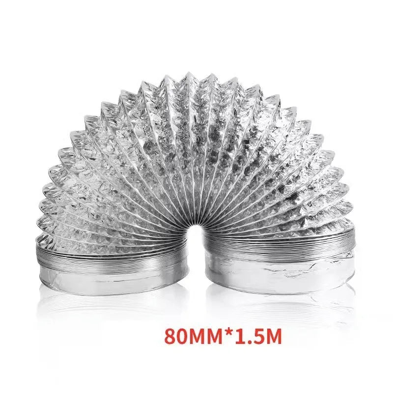 Tuyau de Hotte Aspirante en Aluminium Flexible 1,5 m, Ø 80 à 200 mm