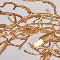 Lustre Suspension Cuisine Branches et Gouttes de Cristal, Doré ou Argenté, 100 à 150 cm