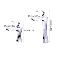 Mitigeur Lavabo Design Torsadé, Doré ou Chromé, Bas ou Haut