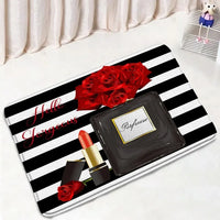 Rideau de Douche Flacon Parfum 180x180 cm et Tapis à la Pièce
