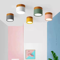 Spot LED en Saillie Effet Bois, 7 Coloris, 5 à 18 W, Ø 7,5 ou 11 cm