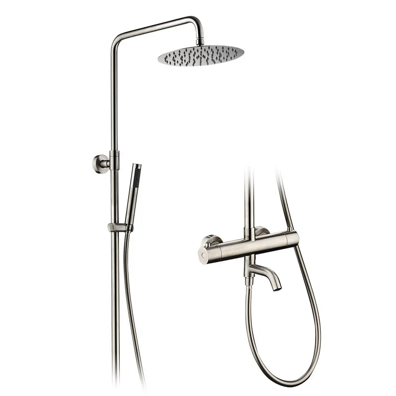 Colonne de Douche Thermostatique Ronde avec Bec de Baignoire, 6 Finitions