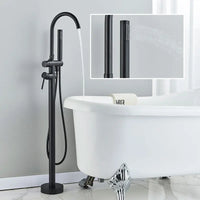 Robinet de Baignoire sur Pied Noir Mat Bec Pivotant