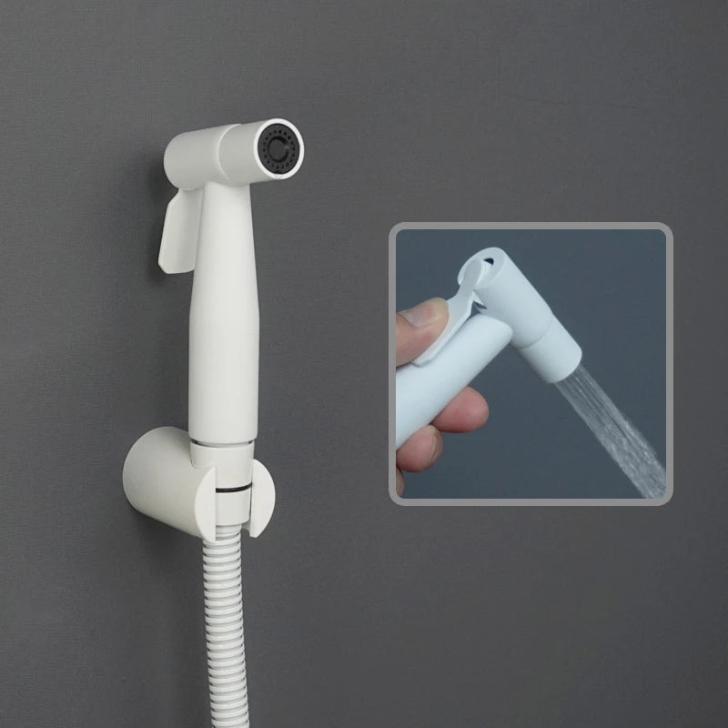 Douchette WC Blanche Pulvérisateur ABS ou Inox avec Flexible et Support Mural