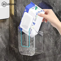Boîte à Mouchoirs Murale Transparente pour Lingettes Humides sans Perçage
