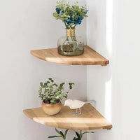 Étagère d'Angle Murale en Bois, Quart de Rond de 15 à 30 cm