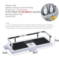 Étagère de Douche ABS pour Barre 22-24 mm, Noir ou Blanc