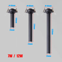 Spot Encastrable Tube Long Noir ou Blanc, 7, 9 ou 12 W