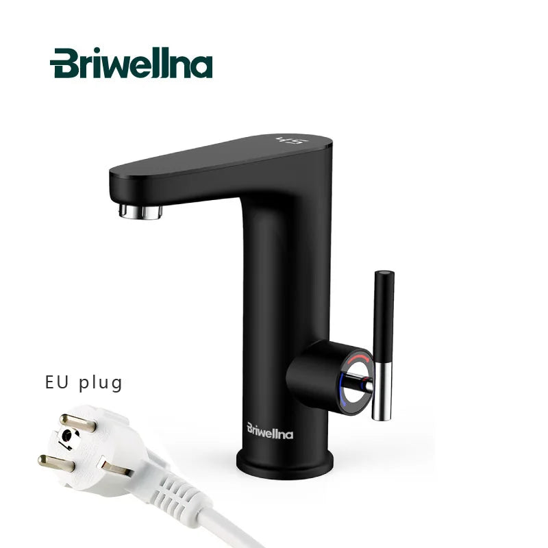 Robinet Chauffe-Eau Instantané Électrique pour Lavabo, Levier et Afficheur, 3 200 W