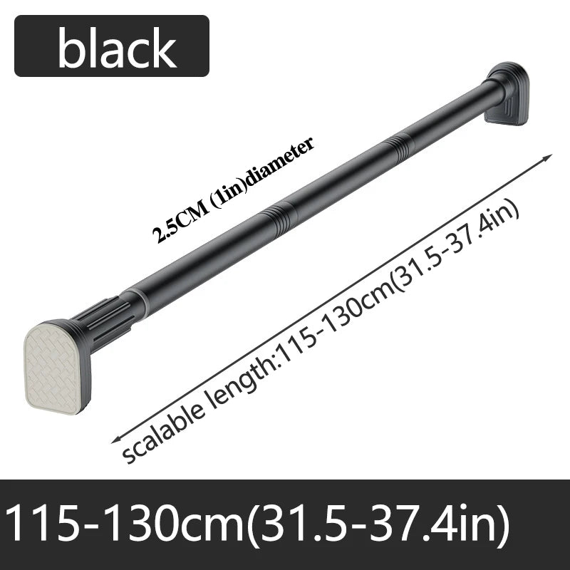 Barre Rideau de Douche Télescopique Inox, Noire ou Argentée, 80 à 270 cm