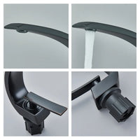 Mitigeur Lavabo Monotrou Courbé en Laiton, 6 Finitions