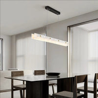 Suspension Cuisine Îlot Linéaire LED en Marbre Naturel, 100 à 150 cm