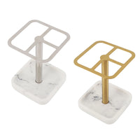 Porte-Brosse à Dents Inox 304 à Poser, Base Effet Marbre, Doré ou Argenté