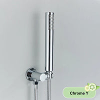 Pommeau de Douche Rectangulaire ABS, Sortie Murale et Flexible Inox 150 cm