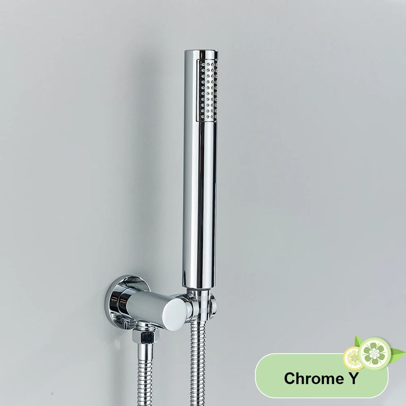 Pommeau de Douche Rectangulaire ABS, Sortie Murale et Flexible Inox 150 cm