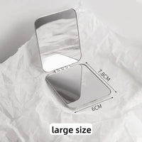 Miroir de Poche Pliant Inox Rond ou Carré, 2 Tailles au Choix