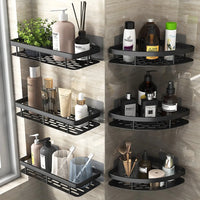 Étagère de Douche d'Angle Aluminium Noir
