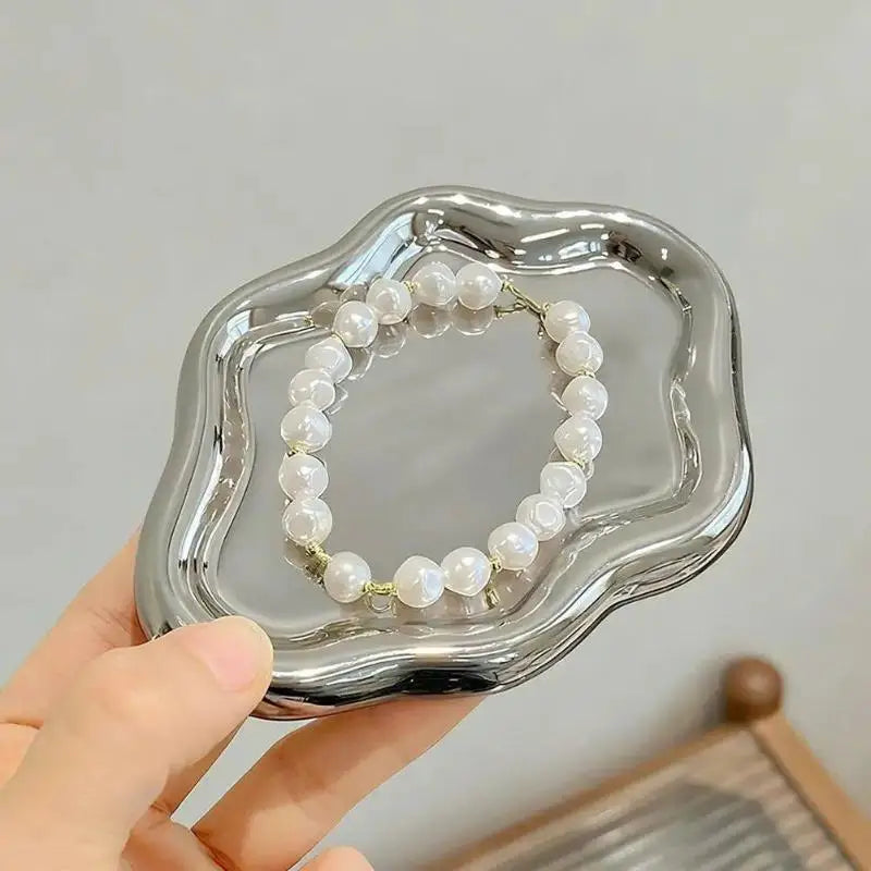 Plateau Miroir Nuage Argenté, Blanc, Crème ou Rose