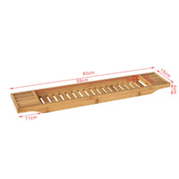 Pont de Baignoire en Bambou 80 cm avec Porte-Verre
