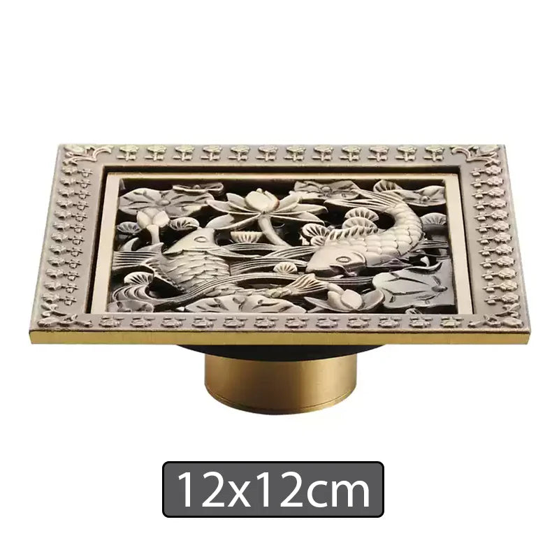 Bonde de Douche Carrée Laiton Multi Finitions 10 à 30 cm
