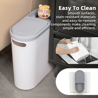 Poubelle Salle de Bain Compacte Poignée Intégrée 10 Litres