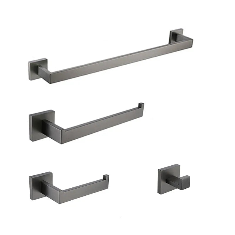 Accessoires Salle de Bain Inox Gris Anthracite à la Pièce, 12 Articles