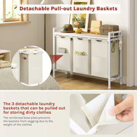 Panier à Linge 2 ou 3 Compartiments Coulissants avec Plateau