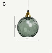 Suspension Cuisine Globes en Verre Coloré Texturé, 1 à 8 Têtes