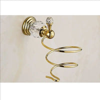 Accessoires Salle de Bain Doré Cristal Frise Grecque à la Pièce, 14 Articles