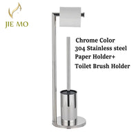 Porte-Papier Toilette sur Pied Inox 304 avec Réserve ou Brosse WC