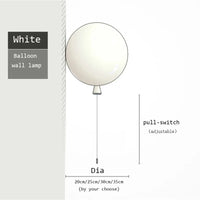 Applique Murale Ballon à Tirette, 6 Coloris, Ø 20 à 35 cm
