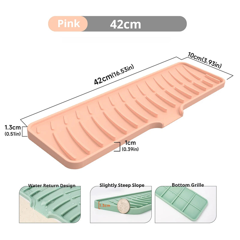 Tapis Égouttoir Silicone pour Évier à Pente Douce, 42 ou 60 cm